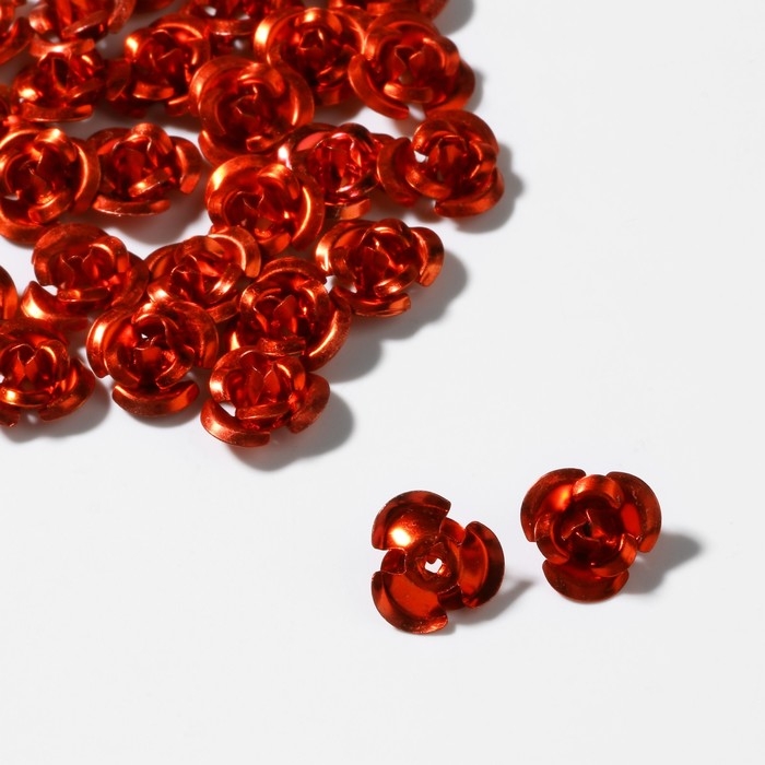 Бусина &laquo;Розочка&raquo;, 8 мм, (набор 30 шт.),цвет красный