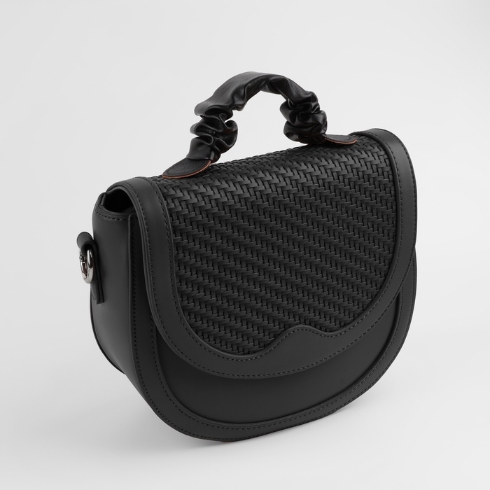 Ручка для сумки, пришивная, 18 &times; 3,5 см, цвет чёрный