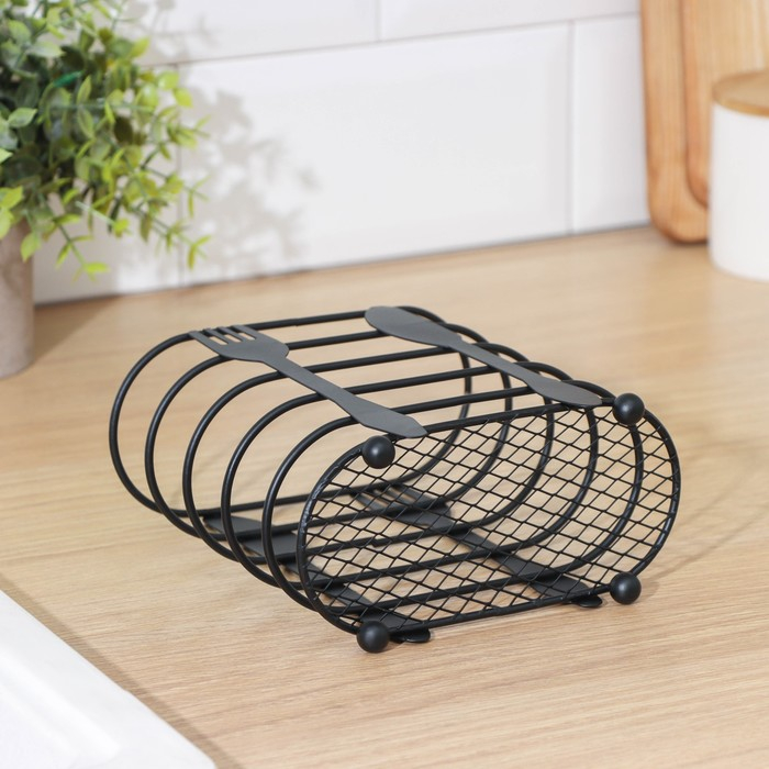 Сушилка для столовых приборов Доляна, 16&times;16,4&times;7,5 см, цвет чёрный