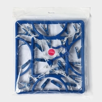 Сушилка для белья подвесная квадратная Доляна, 24 прищепки, цвет синий