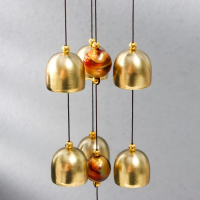 Музыка ветра металл "Китайская монета Инь-ян" 7 колокольчиков 47х6 см