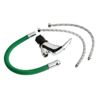 Смеситель для кухни ZEIN Z2109, однорычажный, гибкий излив, картридж 40 мм, зеленый/хром