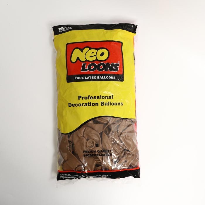 Шар латексный 12", макарун, набор 100 шт., цвет коричневый