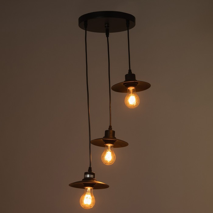 Светильник ЭкономСвет "Артена" 3x40Вт E27 черный 38х26х15-78 см.