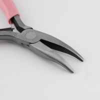 Тонкогубцы изогнутые, для рукоделия, 13 &times; 6,5 см, цвет серебряный/розовый