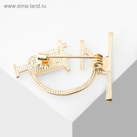 Брошь &laquo;Микроскоп&raquo;, цвет чёрно-белый в золоте