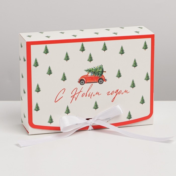 Коробка подарочная новогодняя складная двухсторонняя &laquo;С новым годом&raquo;, 16.5 х 12.5 х 5 см, Новый год