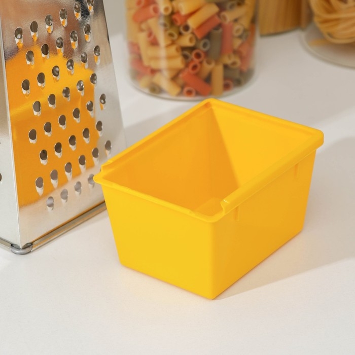 Тёрка Доляна &laquo;Комфорт&raquo;, 4 грани, с контейнером 450 мл, ручка круглая, 28&times;12&times;9 см, цвет МИКС