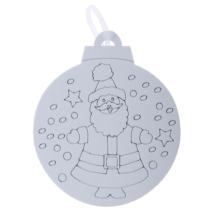 Ёлочное украшение под раскраску &laquo;Санта&raquo; 4 шт., кисть