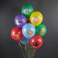 Шар латексный 12" &laquo;Три Кота. Играем вместе&raquo;, пастель, 1-сторонний, набор 25 шт., МИКС