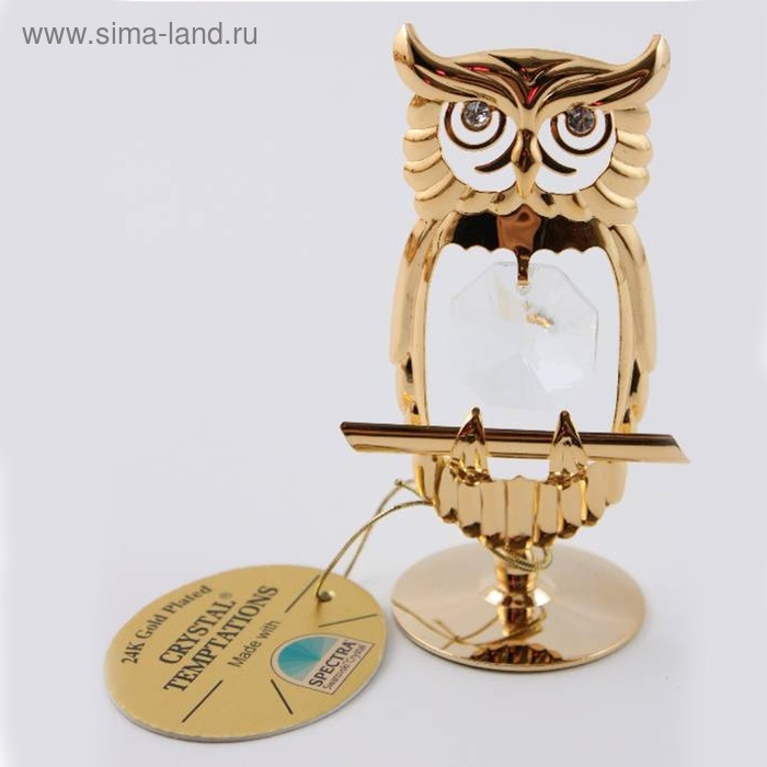 Сувенир Сова с хрусталиками  7,5 см U-3676