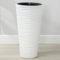 Кашпо для цветов со вставкой &laquo;Оазис&raquo;, 25 л (5 л), цвет белый