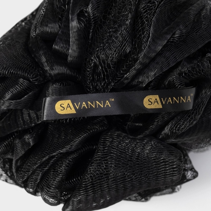 Мочалка для тела SAVANNA &laquo;Нежность&raquo;, 90 гр, тубус в подарок, цвет чёрный