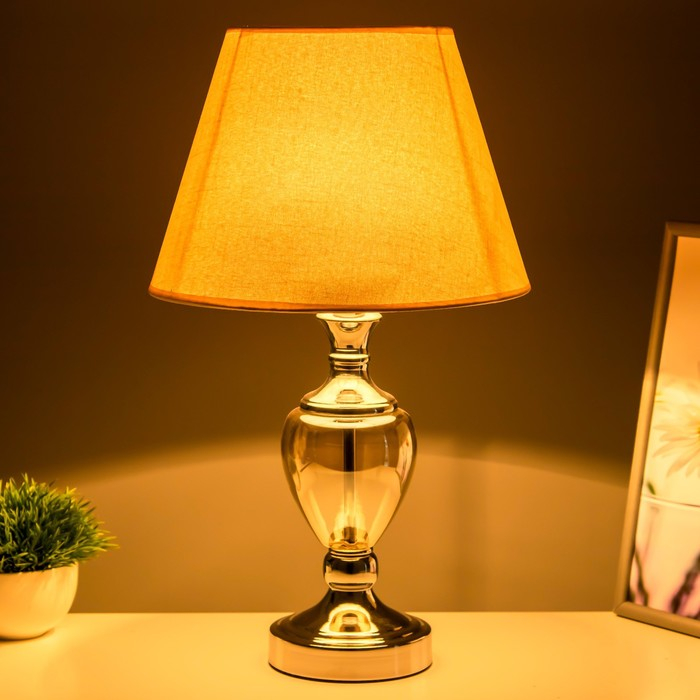 Лампа настольная 16713/1 E27 40Вт хром 28х28х50 см RISALUX