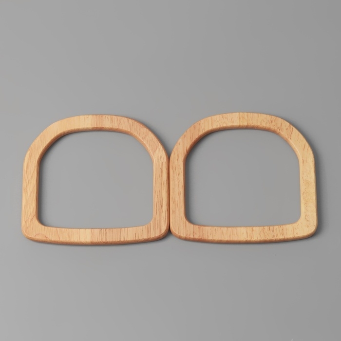 Ручки для сумки деревянные, 12 &times; 12,9 см, 2 шт, цвет бежевый