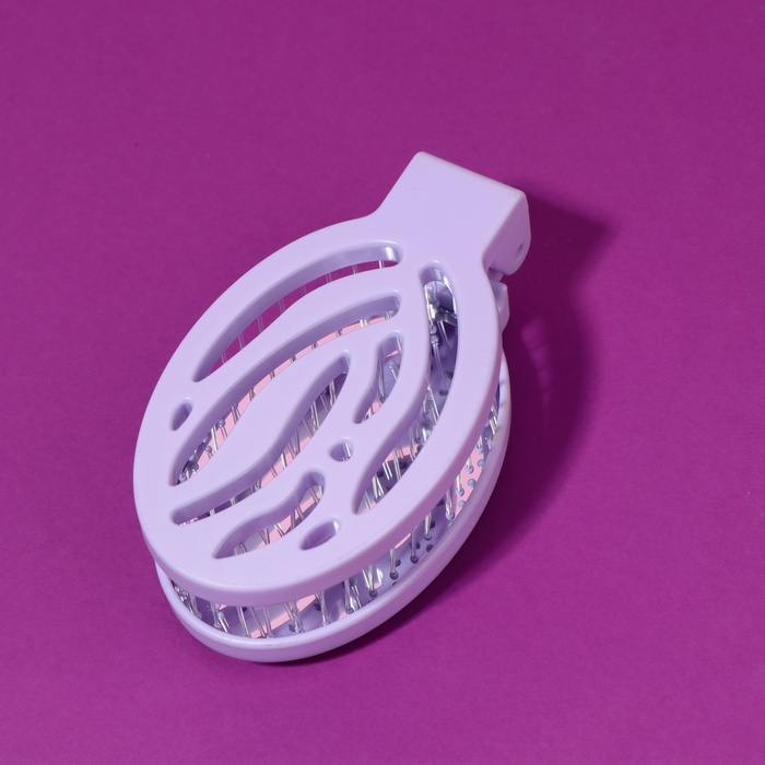 Расчёска массажная, складная, с зеркалом, 9,5 &times; 5,5 см, цвет голубой