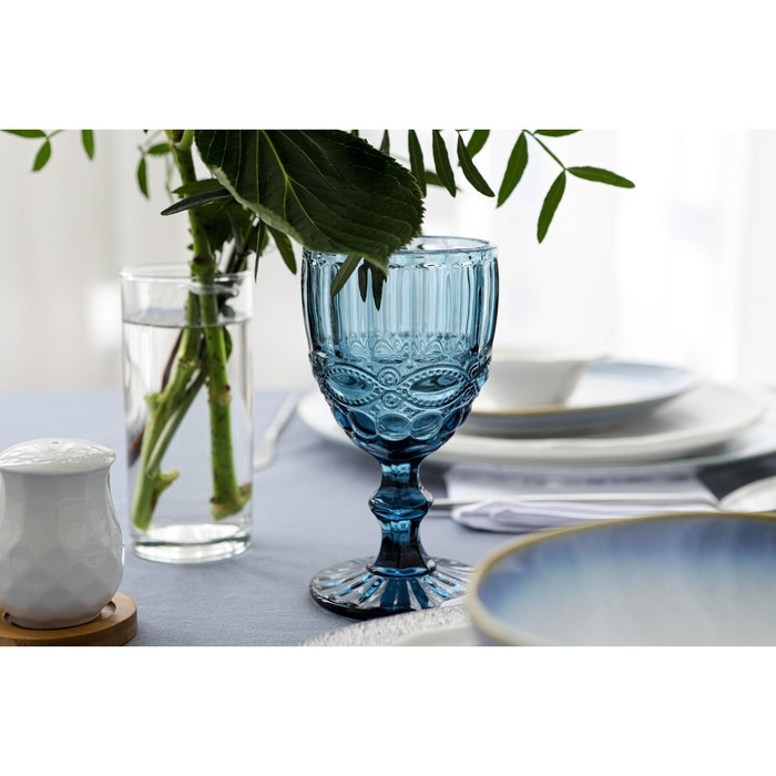 Бокал для вина стеклянный Magistro &laquo;Ла-Манш&raquo;, 250 мл, 8&times;15,5 см, цвет синий