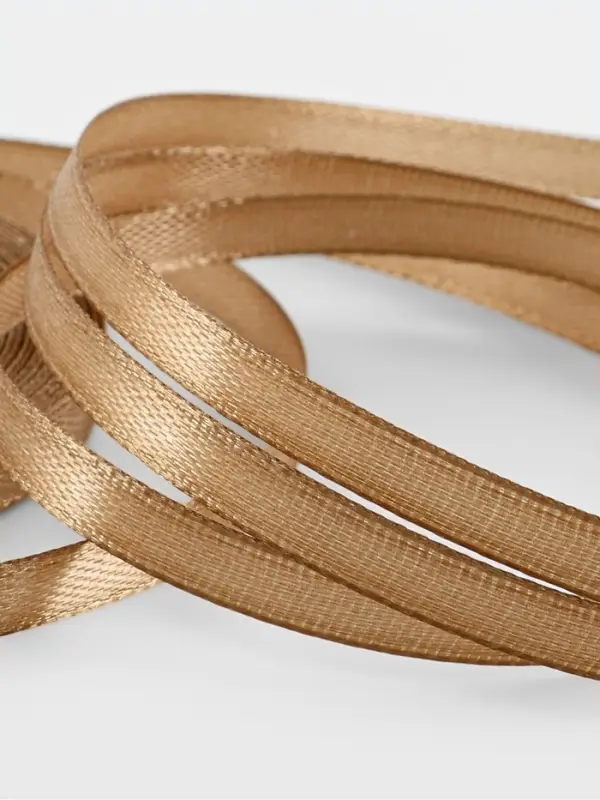 Лента атласная, 6 мм, 23&plusmn;1 м, тёмно-бежевая №106