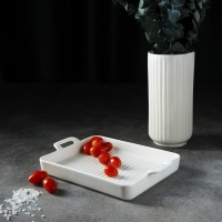 Блюдо фарфоровое для запекания Magistro &laquo;Гриль Бланш&raquo;, 600 мл, 25,3&times;17,8&times;3 см, цвет белый