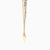 Кулон &laquo;Цепь&raquo; два сердца и круг, цвет золото