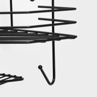 Полка угловая для ванной, настенная, 1 ярус, с мыльницей, 27,5&times;20&times;15,5 см, цвет чёрный