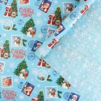 Упаковочная бумага на новый год, двухсторонняя крафтовая &laquo;Почта Деда Мороза&raquo;, 70 х 100 см