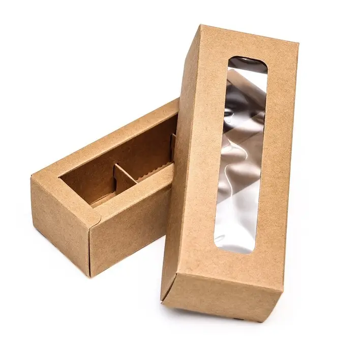 Коробка для 3 конфеты, с окном 13&times;5&times;3.3 см