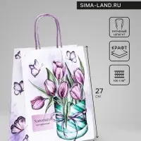 Пакет крафт &laquo;Хорошего настроения&raquo; 22&times;12&times;27 см