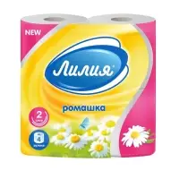 Туалетная бумага &laquo;Лилия&raquo; Ромашка, 2 слоя, 4 рулона, белый цвет