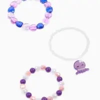 Браслет детский &laquo;Выбражулька&raquo;, 3 шт. набор, осьминог, бусины, сиреневый
