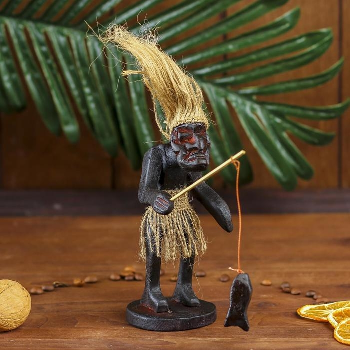 Сувенир &laquo;Абориген-рыбак&raquo;, 22 см, дерево