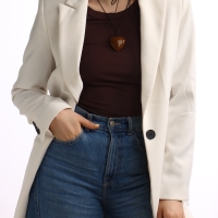 Портупея с кулоном &laquo;Сердечко&raquo;, трансформер, коричневая, 150 см