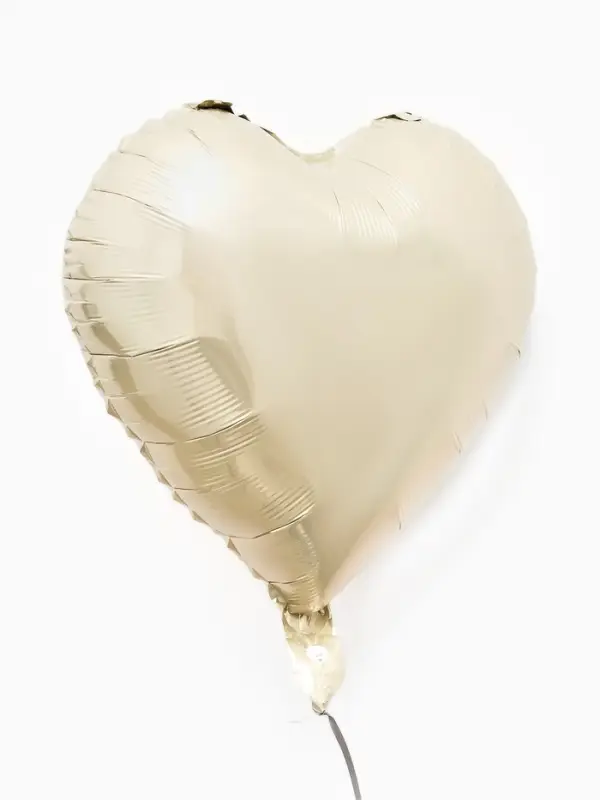 Воздушные шары фольгированные 17" "Сердце" цвет молочный сатин, набор 5 штук