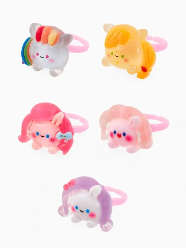 Кольцо &laquo;Выбражулька&raquo; зайчик, форма МИКС, цветное, безразмерное