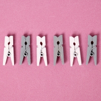 Набор прищепок для декора &laquo;Классика&raquo;, 50 шт., 1шт. &mdash; 2,5 см, серый и белый цвет