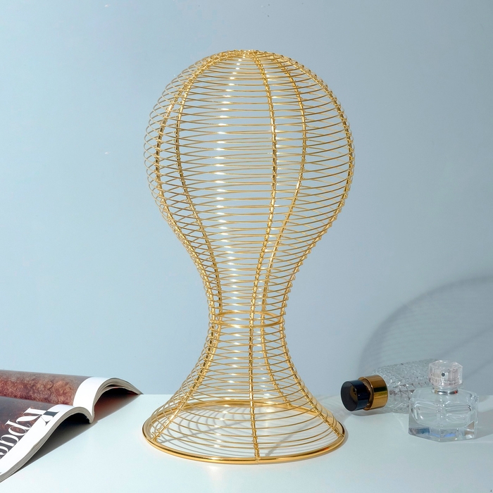 Подставка для шапок анатомическая 19,5&times;19,5&times;40 см, цвет золото