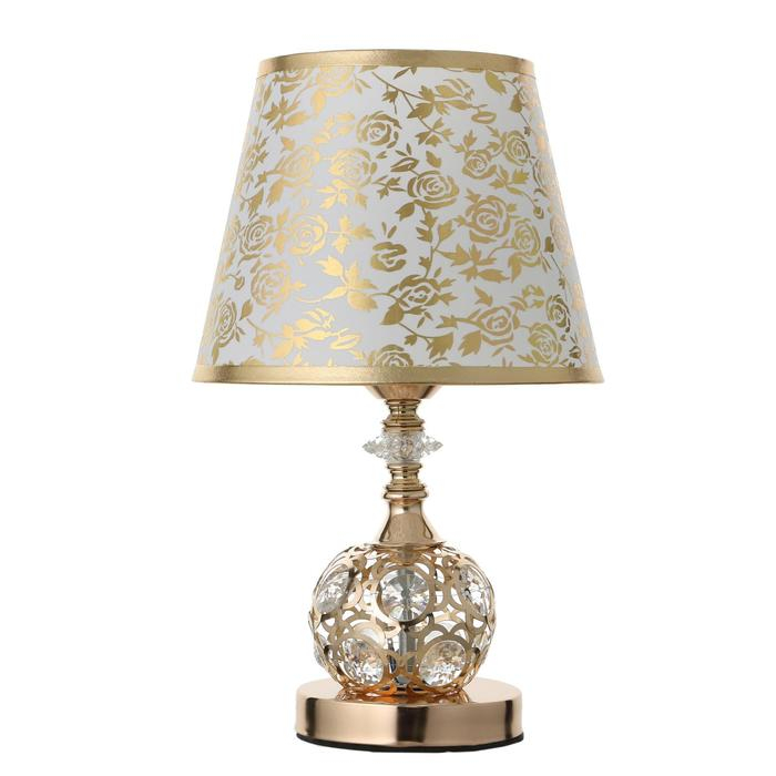 Лампа настольная с подсветкой LED  58081/1 E27 40Вт золото 20,5х20,5х35,5см RISALUX