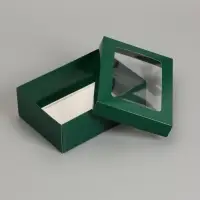 Коробка складная &laquo;Армейский зелёный&raquo;, с окном 21 х 15 х 7 см