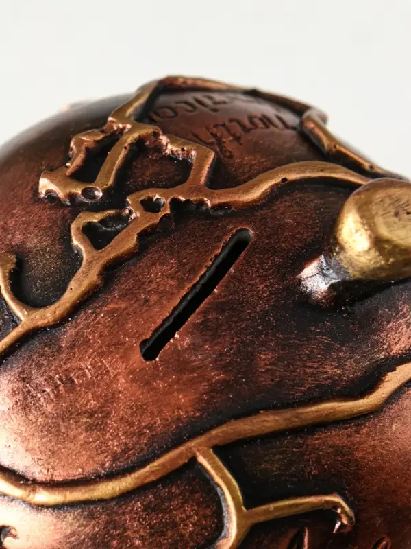 Копилка "Глобус" 17х12х11,5 см, под бронзу