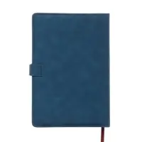 Ежедневник недатированный формат А5, с хлястиком, 112л, линия, пвх, Синий