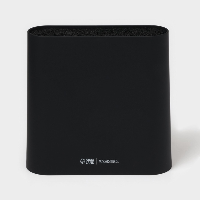 Подставка для ножей с наполнителем Magistro &laquo;Нежность&raquo;, пластик, 21&times;7,5&times;22, чёрная