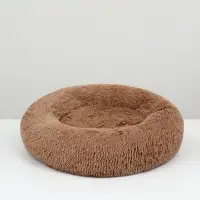 Лежанка для собак и кошек, длинный мех, 45&times;35&times;11 см, коричневая