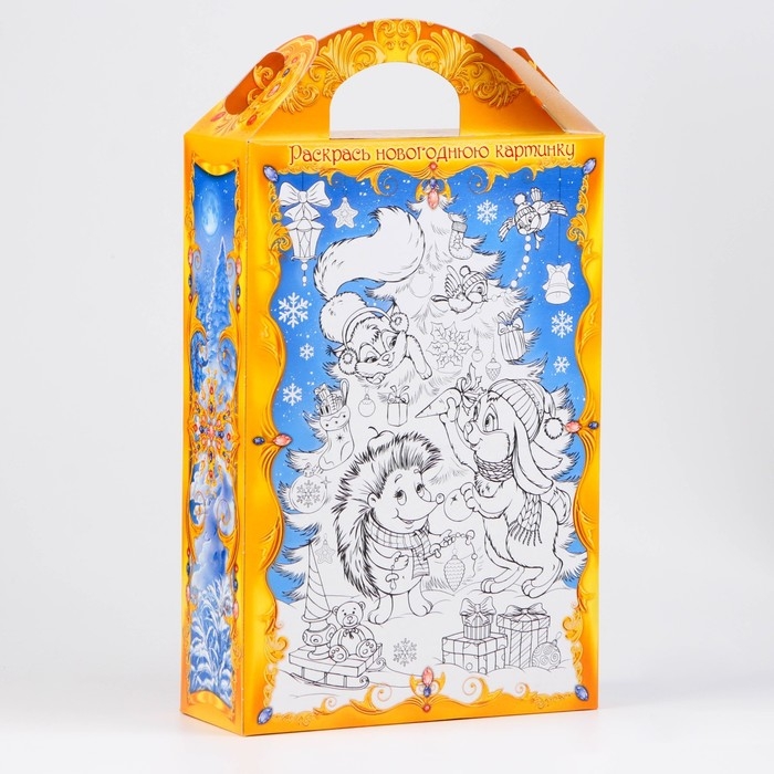 Новый год. Коробка подарочная новогодняя Ларец Дед мороз 17,5 х 31 х 7 см.