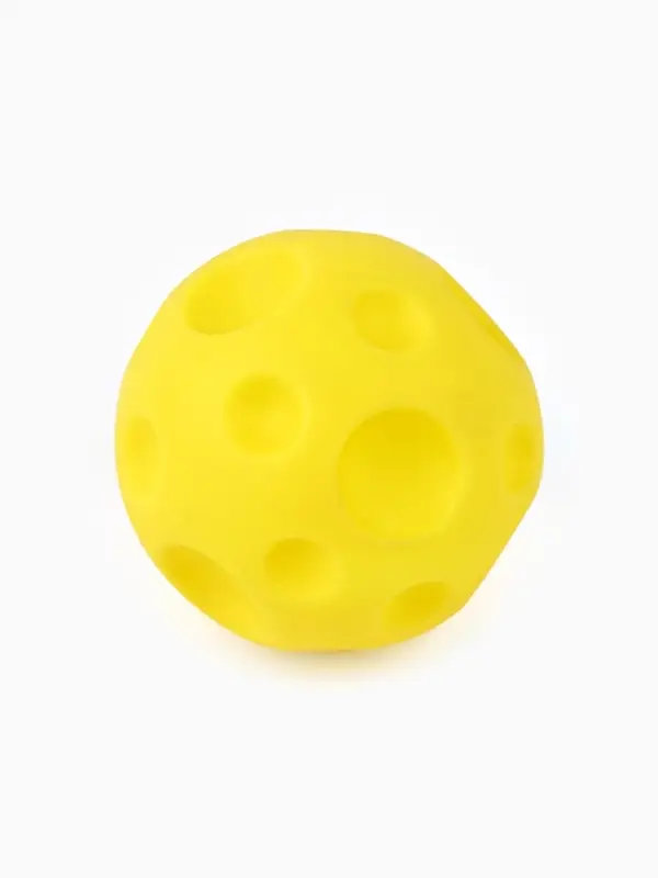 Игрушка пищащая "Мячик планета" для собак, 6,5 см, желтая