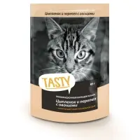 Tasty корм конс. д/кош. с цыпленком, перепелом и овощами в желе, пауч, 85 г
