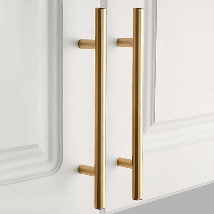 Ручка рейлинг ТУНДРА BISTRO,  d=12 мм, м/о 128 мм, цвет золото, 4 шт