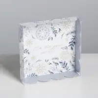 Коробка для кондитерских изделий с пластиковой крышкой &laquo;От всей души&raquo;, 13 х 13 х 3 см