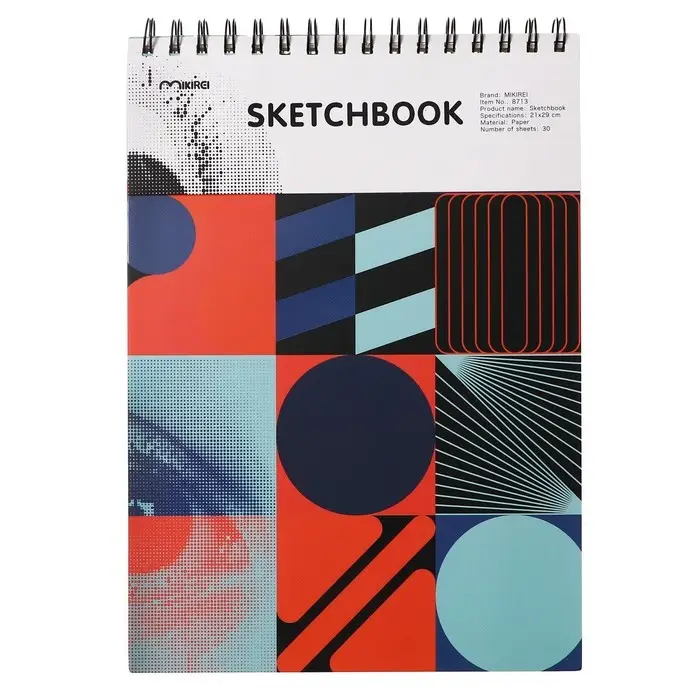 Скетчбук 21х29см для пастели, 30 листов , жесткая обложка, плотность 130 гр, МИКС