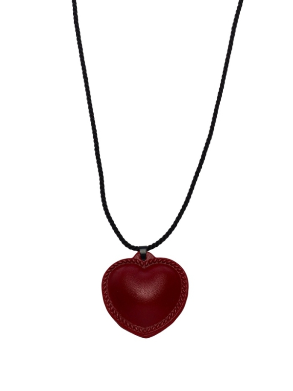 Портупея с кулоном &laquo;Сердечко&raquo; кожа, трансформер, бордовая, 150 см
