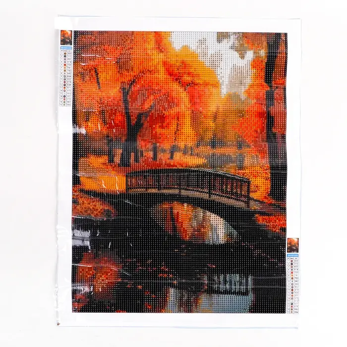 Алмазная вышивка полное заполнение "Осень в парке", 30*40 см, на холсте